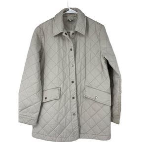 Womens Joie Diamond Quilt Cotton Jacket Size M 3484 Beige EUC
